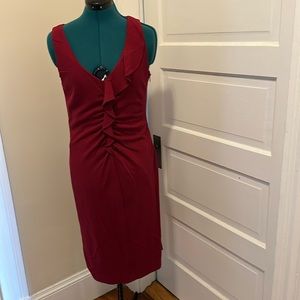 Elie Tahiti for Nordstrom ruffle dress - deep red/cranberry - 10